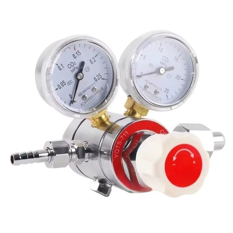 Co2 Regulator Dual Stage - CO2ガス用デュアル圧力計付き 真鍮製圧力弁 二段式CO2レギュレーター