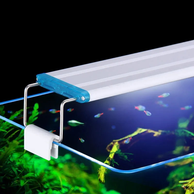 Aquarium Plant Light - 18-75 センチメートルスーパースリム LED 水族館照明水生植物ライト拡張可能な防水クリップオンランプ水槽 90-260V