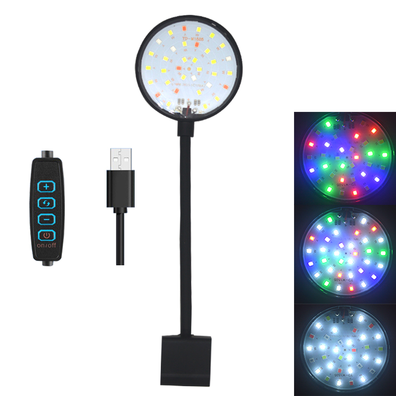 Aquarium Plant Light Spectrum - USB水槽LEDランプ水槽ライト装飾水生植物複数モード調光可能明るさフルスペクトルミニクリップライト5V