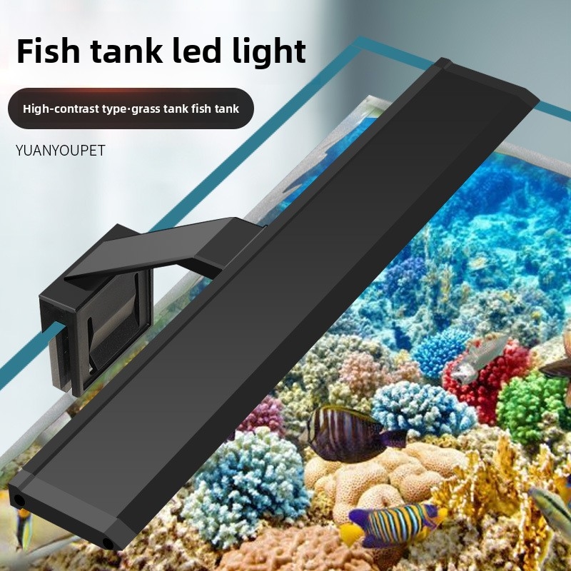 Aquarium Plant Light Spectrum - プロ仕様LED水槽ライト - 植物水槽用高輝度クリップ式ランプ、防水カバー付き、フルスペクトル