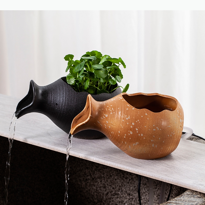 Planted Aquarium Jar - セラミック製の魚水槽、養殖用セラミックジャー、循環水装飾、植木鉢、花瓶、養殖容器