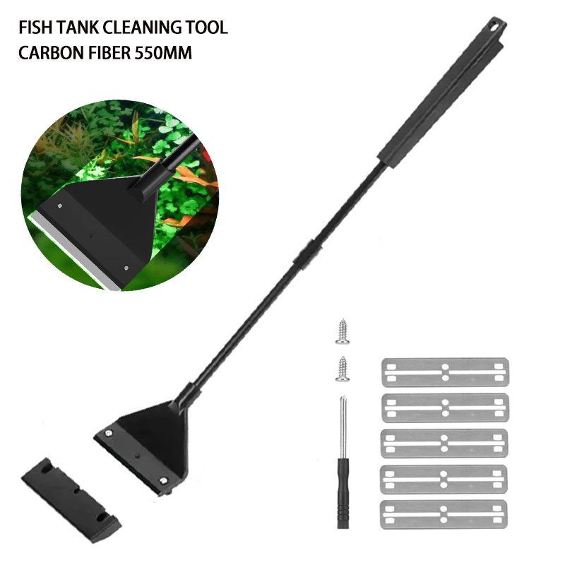 Planted Aquarium Maintenance Kit - 水槽清掃ツール 魚タンク用平型砂藻除去ツール 二役ガラス藻除去スクレーパー 家庭用清掃用品ツール