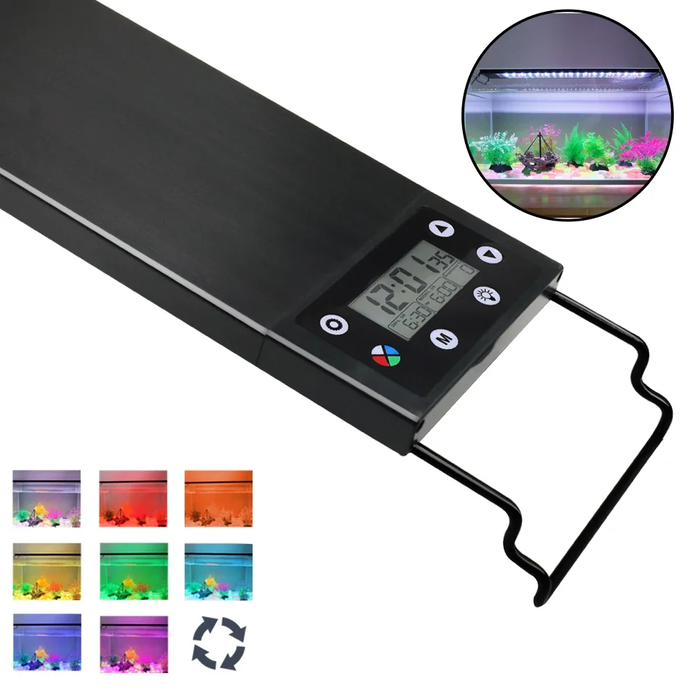 Aquarium Plant Light Spectrum - 防水68-ip68 LED水族館ライト,植物成長ランプ付きのフルスペクトル水槽照明,24/7および100v-240v,30-60cm