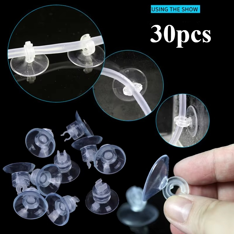Aquarium Lily Pipe - 吸盤水族館吸盤 4 ミリメートルエアホースラインパイプチューブワイヤーホルダー使用エアポンプ水槽アクセサリー