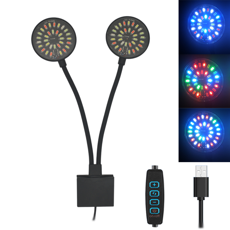 Aquarium Plant Light - USB 水族館 LED ライト水槽クリップランプフルスペクトル植物成長調整可能な明るさ調光可能 360 °