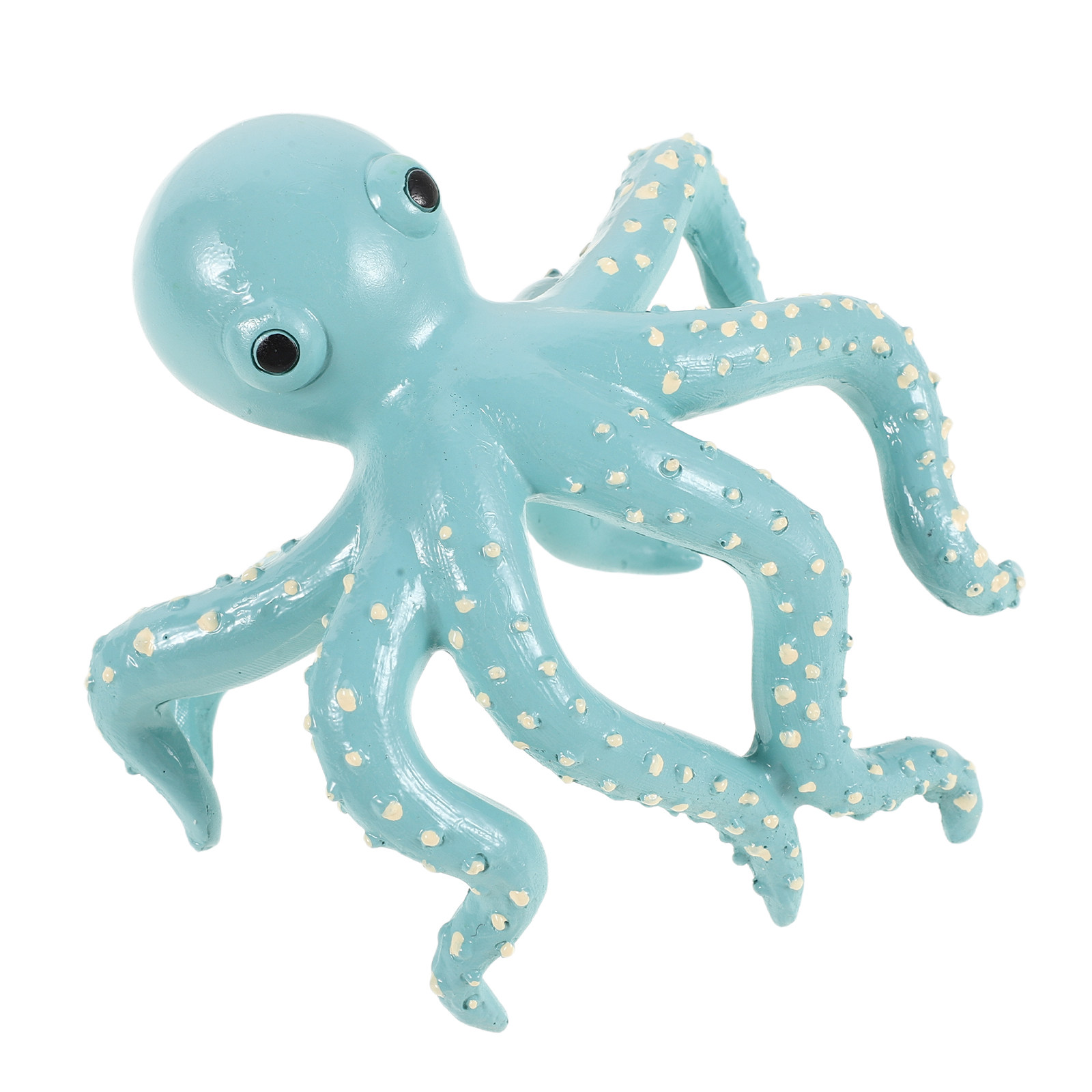 Aquarium Plant Octopus - クライミングタコの置物 レジン製ミニチュア 柔軟な触手付き 植木鉢飾り 水槽の縁飾り かわいい動物のクライミング