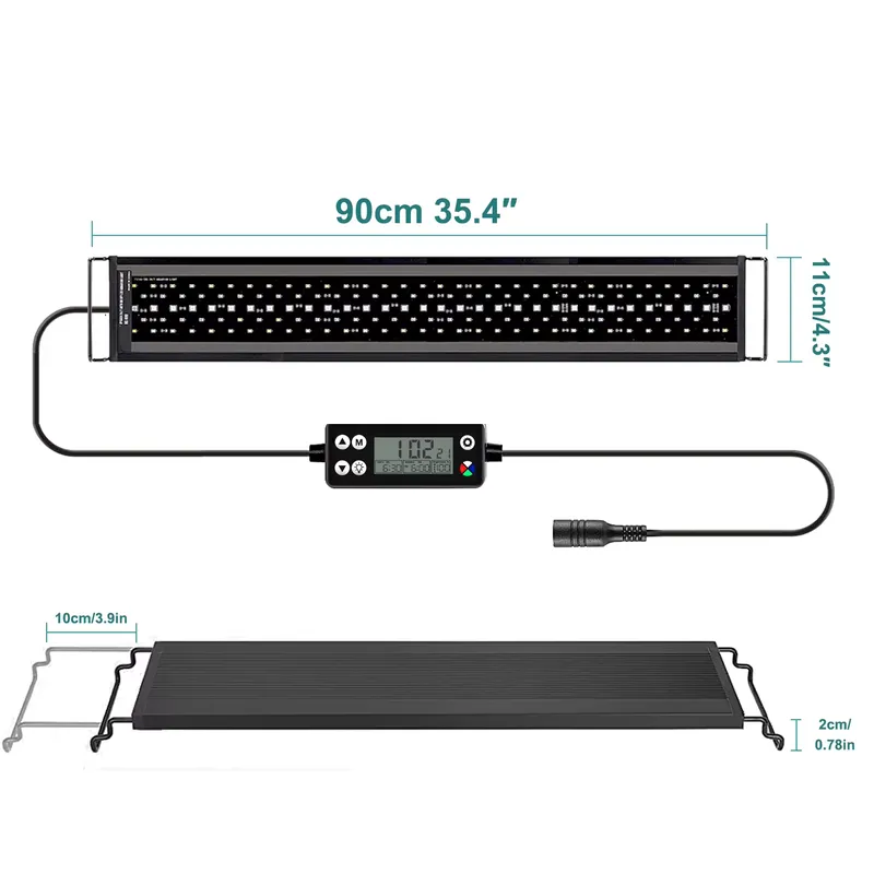 Aquarium Plant Light - SIROKA SRK-YFT 90cm フルスペクトルLED水槽ライト 魚タンク、サンゴ、水生植物用 WRGB発光