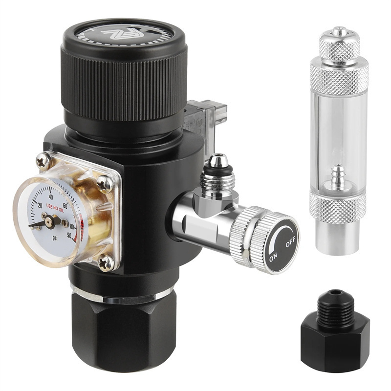 Co2 Regulator Dual Stage - ミニデュアルステージCO2レギュレーター,水槽,水族館ソレノイドバルブ,バブルカウンター,魚皿アクセサリー,カーボンリッドレデューサー