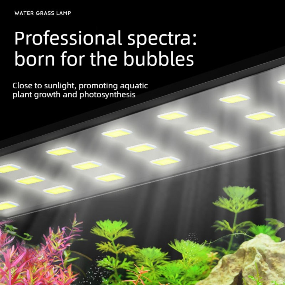 Planted Aquarium Freshwater - LED水槽ライト、フルスペクトル魚タンクLEDライト、アルミ合金シェル付き15000K植物育成ランプ、12～24インチの淡水水槽用