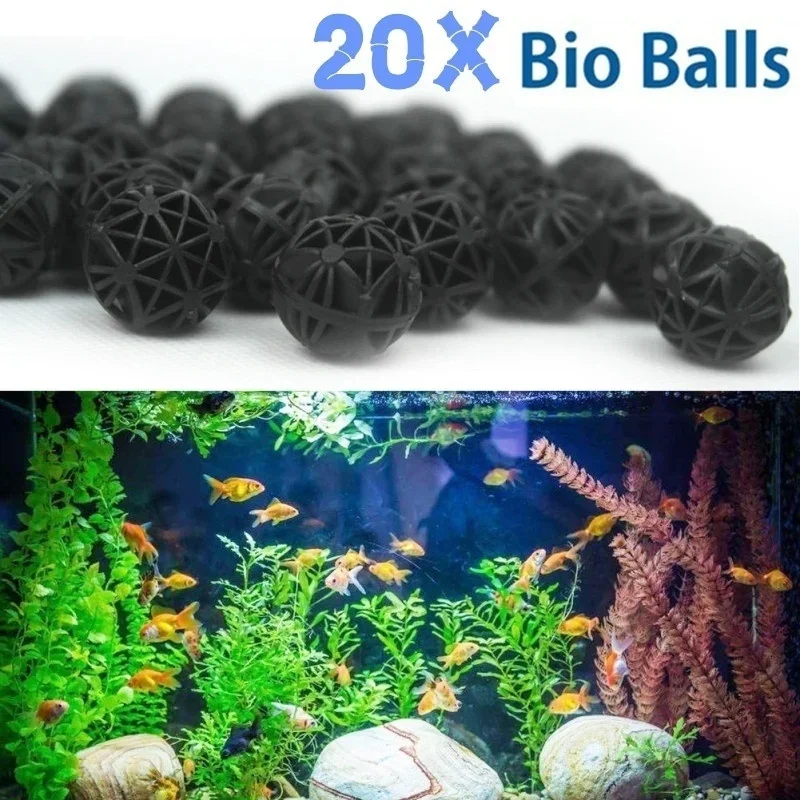 Planted Aquarium Freshwater - 20 個 16 ミリメートル水族館バイオボールフィルターメディア海洋淡水魚タンク池生化学浄水濾過アクセサリー