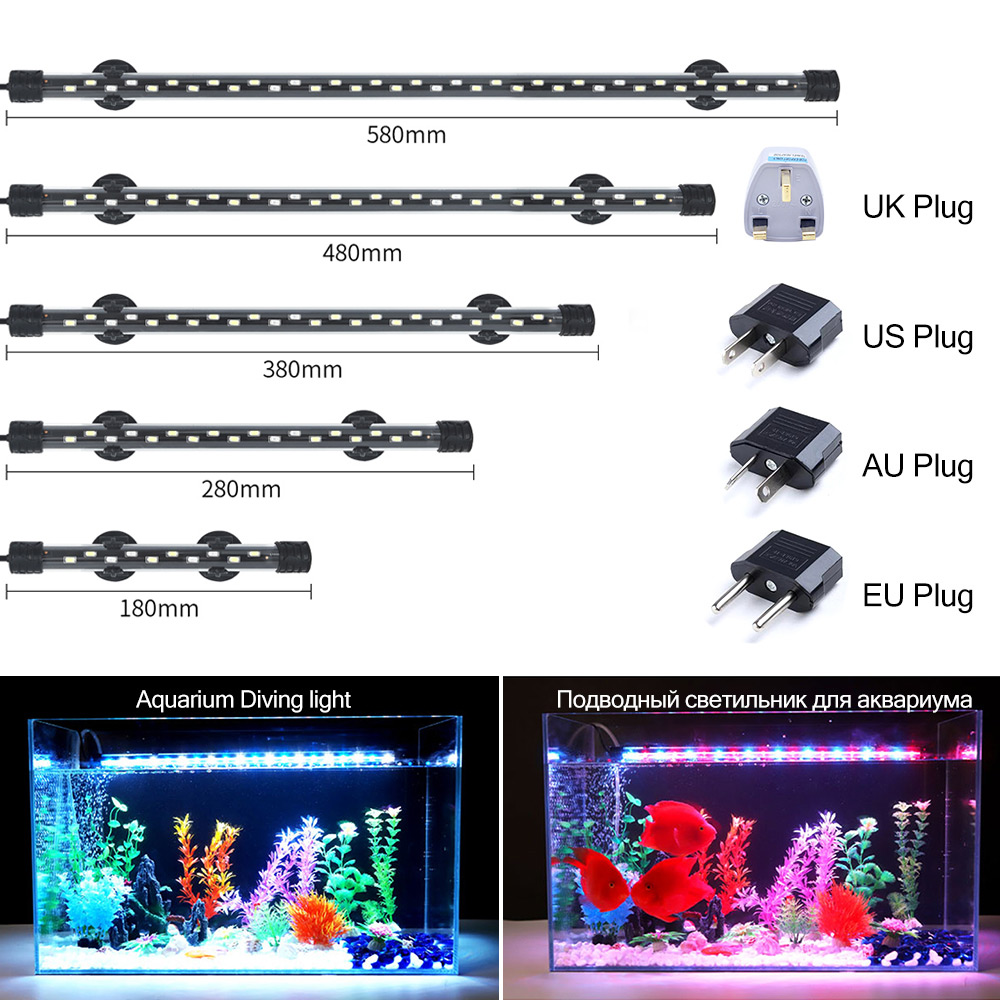 Aquarium Plant Light - 90-260V 水族館ライト LED 防水水槽クリップライト水中装飾照明水中ランプ植物成長ランプ 18-58 センチメートル