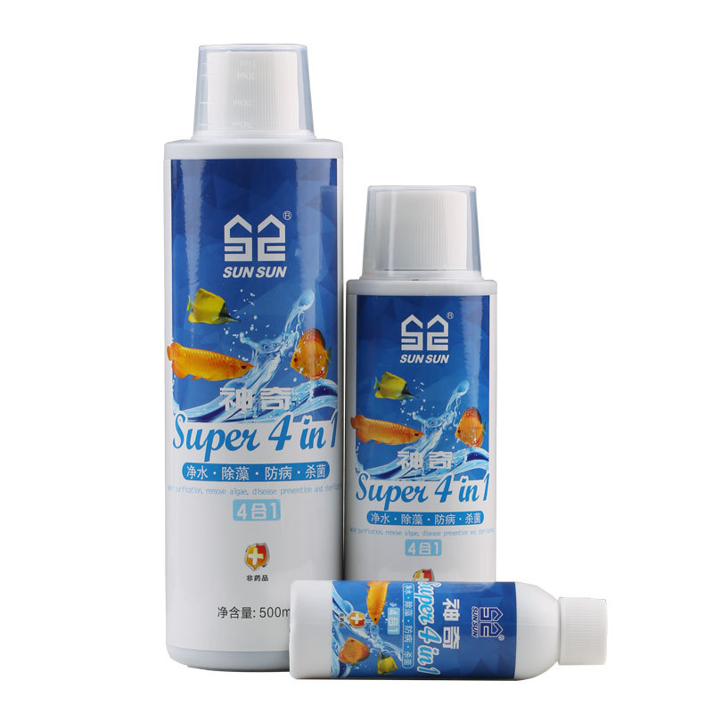Planted Aquarium Algae Remover - サンサン 4-in-1 水槽ウォーターコンディショナー - 洗浄/藻類抑制/塩素除去/PH安定剤 -