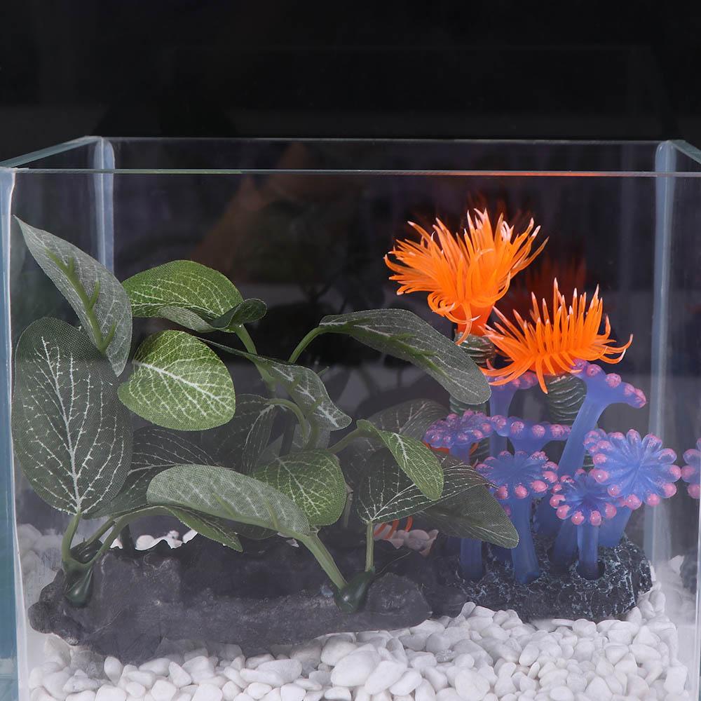 Planted Aquarium Jar - 水槽装飾用のリアルなシルク模造人工植物、フィカスツリー、タートルジャー装飾、水槽用植物