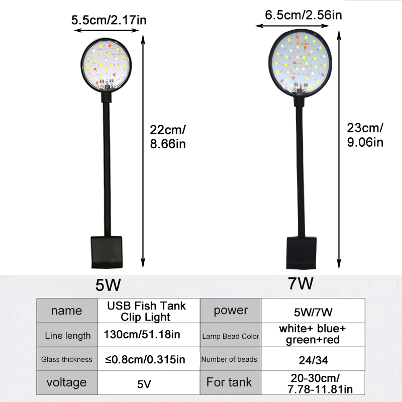 USB水槽LEDランプ水槽ライト装飾水生植物複数モード調光可 - Aquarium Plant Light Spectrum のレビューと価格