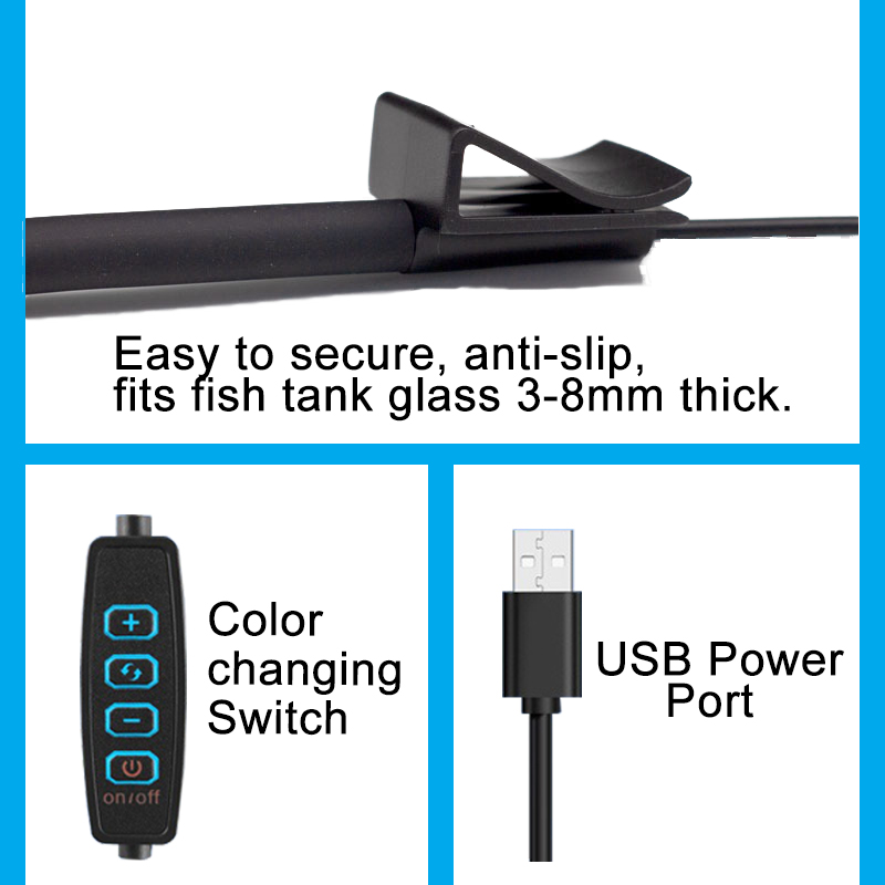 USB水槽LEDランプ水槽ライト装飾水生植物複数モード調光可 - Aquarium Plant Light Spectrum のレビューと価格
