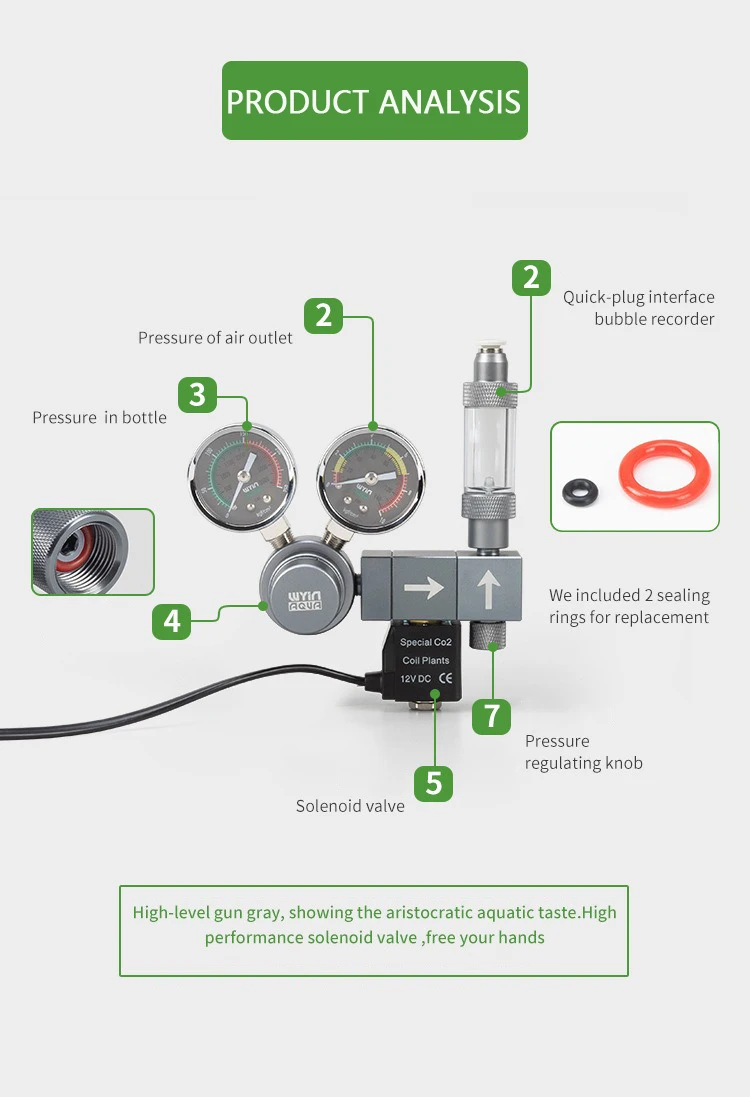 水槽CO2レギュレーター デュアルメーター ソレノイドバルブ - Co2 Regulator Dual Stage のレビューと価格
