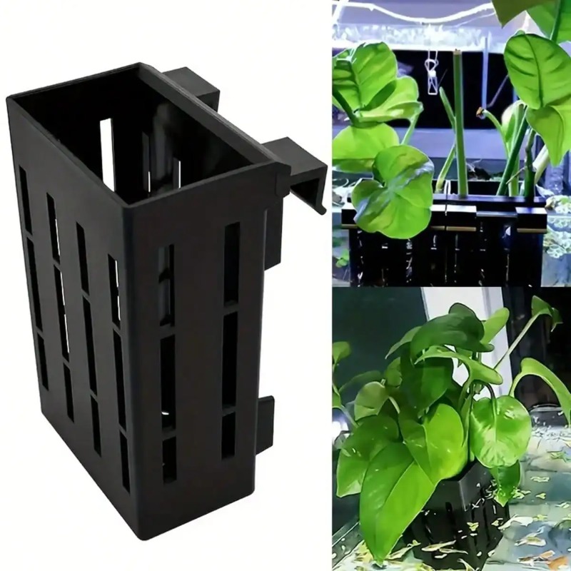 水槽用植物ホルダー ブラックプラスチックバスケット クリップ - Aquarium Plant Nursery のレビューと価格