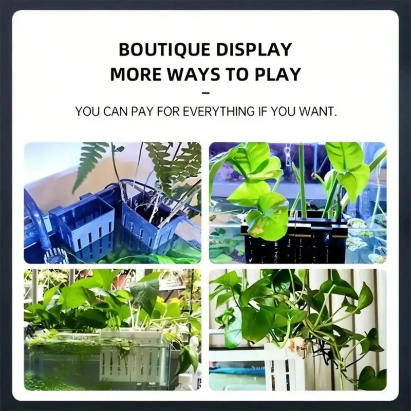水槽用植物ホルダー ブラックプラスチックバスケット クリップ - Aquarium Plant Nursery のレビューと価格