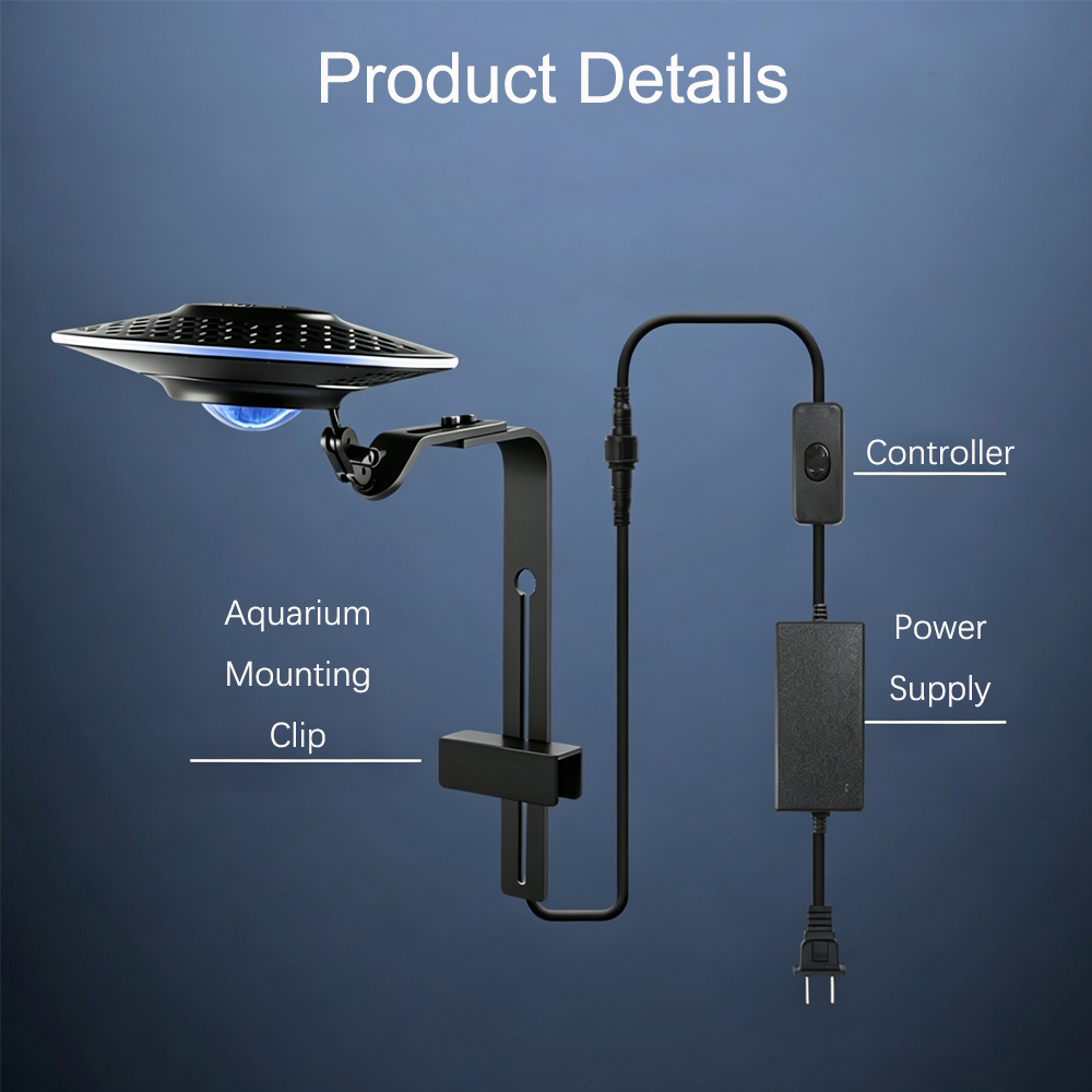 新しいUFO型LED水槽ライト、流れる水槽、藻類栽培、魚と植 - Aquarium Plant Light のレビューと価格
