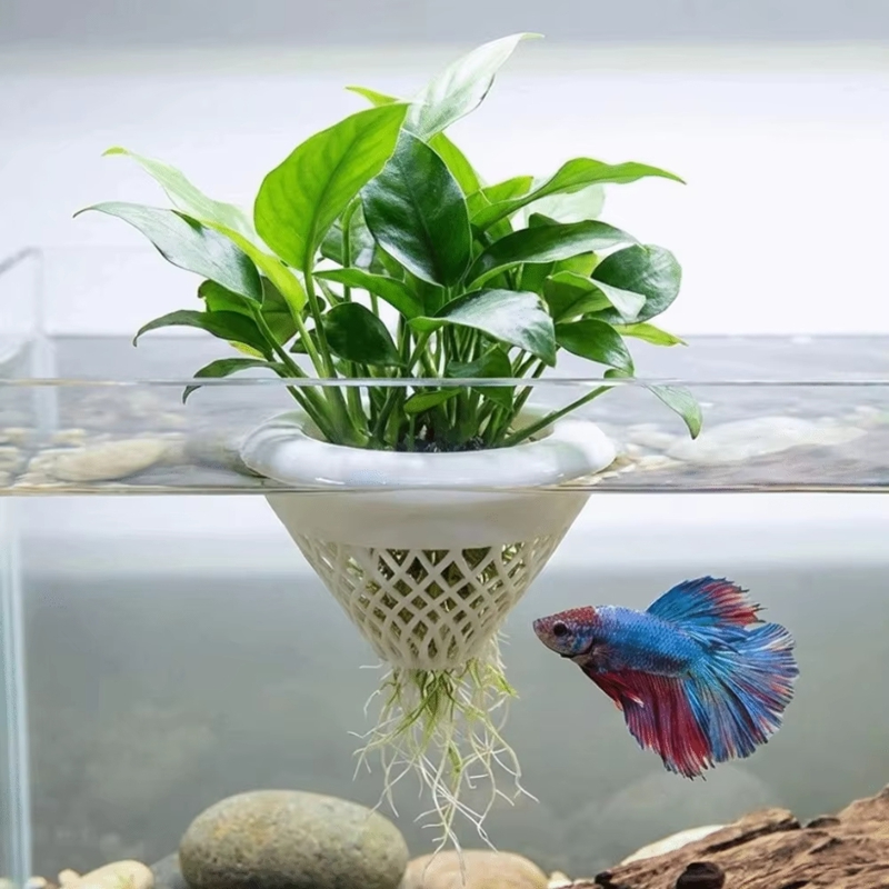フローティングアクアリウムプラントポット、3D水生植物ホルダ - Planted Aquarium Jar のレビューと価格