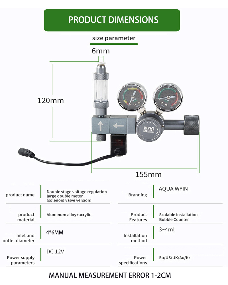 水槽DIY CO2レギュレーター デュアルステージ圧力調整バ - Co2 Regulator Dual Stage のレビューと価格