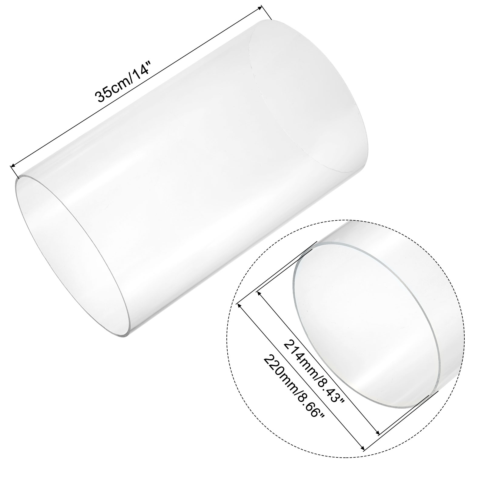 350mm透明アクリル水槽パイプ外径55-220mmクリア硬 - Aquarium Plant Light のレビューと価格