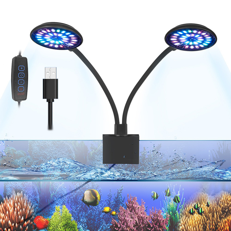 USB 水族館 LED ライト水槽クリップランプフルスペクト - Aquarium Plant Light のレビューと価格