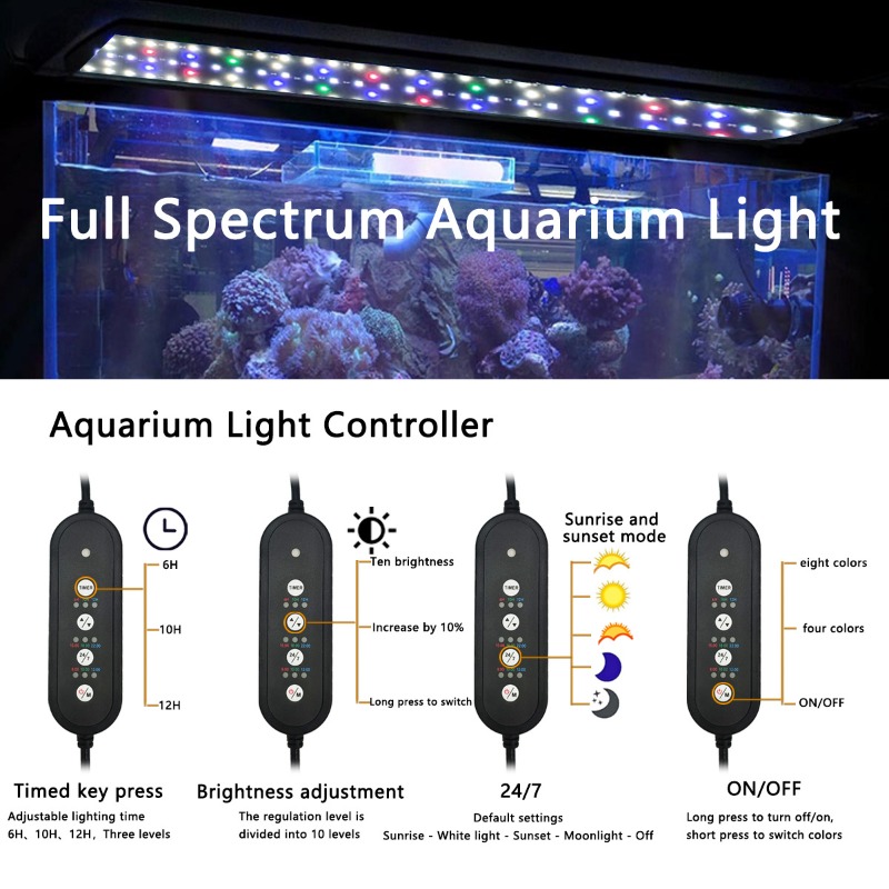 LED水槽ライト フルスペクトル 水草・サンゴ礁水槽用ランプ - Aquarium Plant Light Spectrum のレビューと価格
