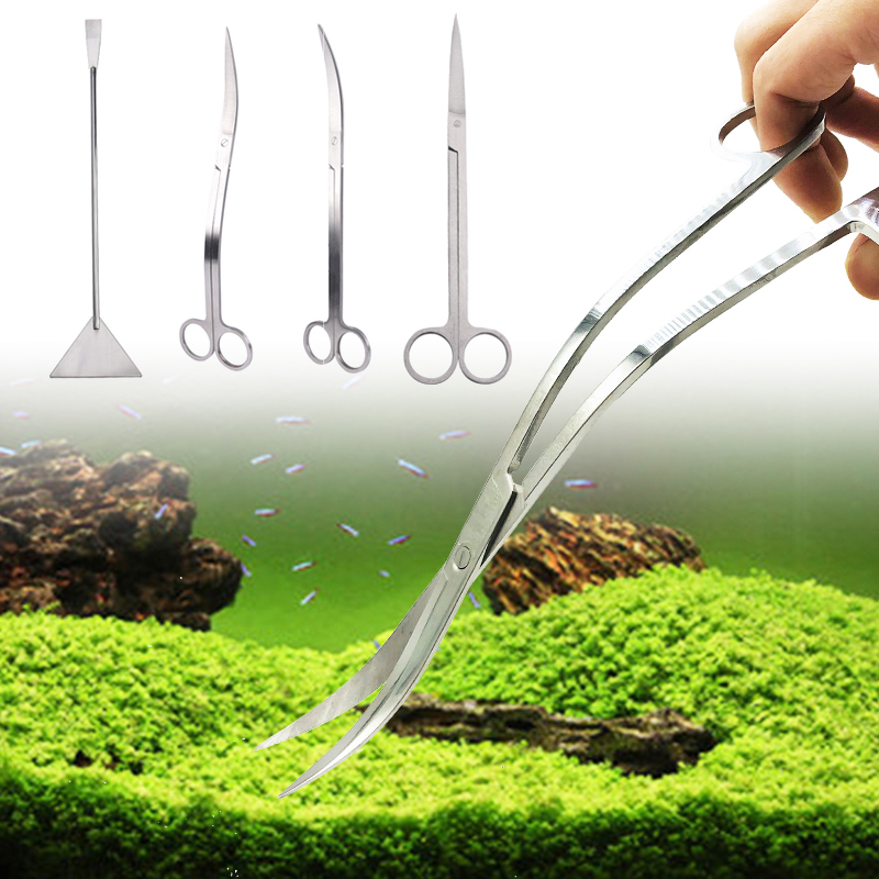 水族館アクセサリーハードステンレス鋼水族館ツールはさみピンセ - Planted Aquarium Maintenance Kit のレビューと価格