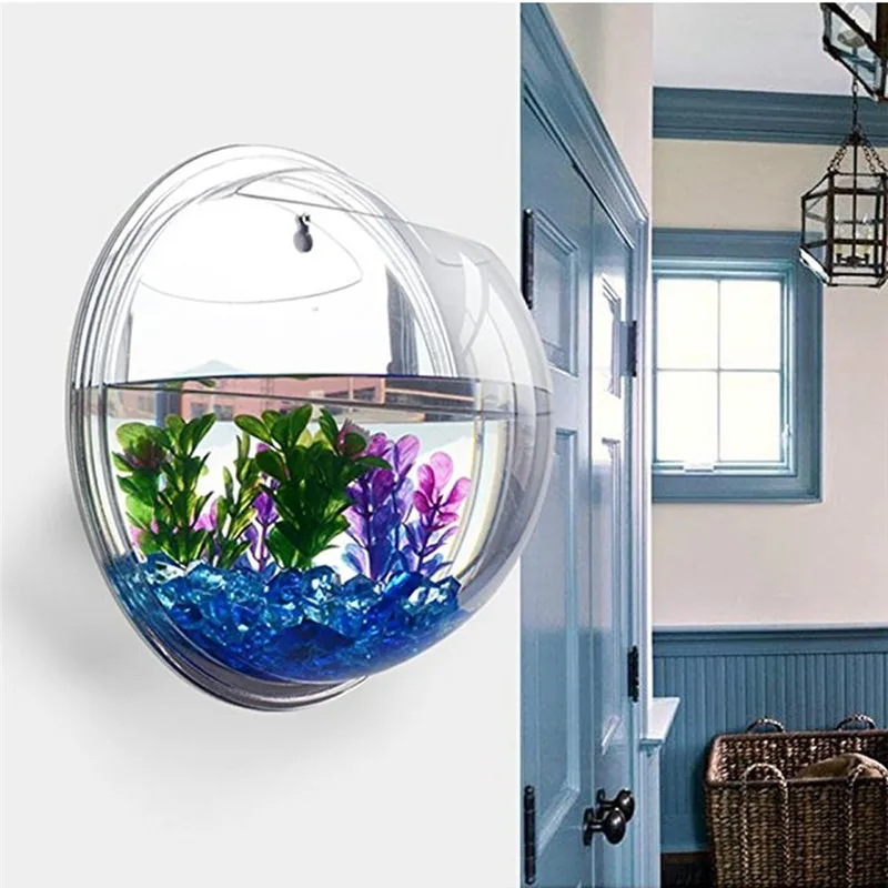 アクリルの壁にぶら下がっている水族館,植物の花瓶,花,ミニ水 - Aquarium Planted Wall のレビューと価格