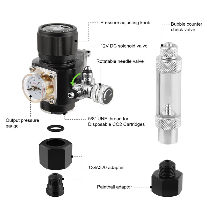 ミニデュアルステージCO2レギュレーター,水槽,水族館ソレノ - Co2 Regulator Dual Stage のレビューと価格
