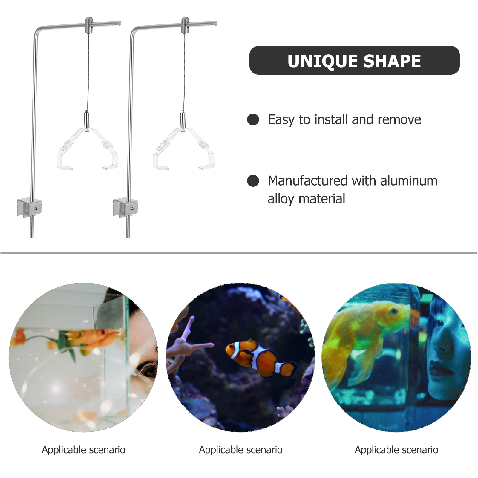 2 個水族館ライトホルダークリップ付きアルミ合金水槽ランプホ - Aquarium Plant Light のレビューと価格