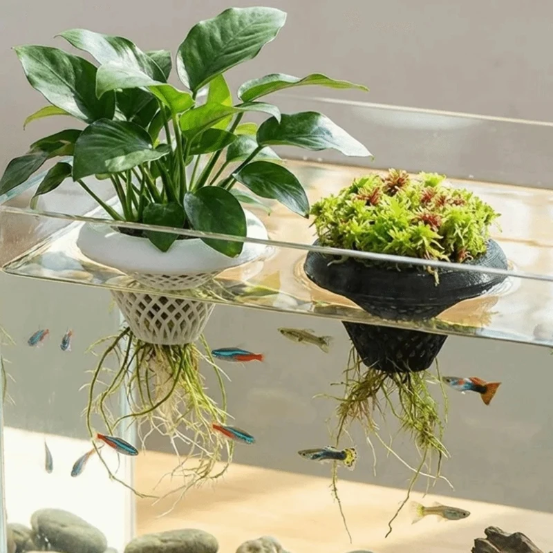 フローティングアクアリウムプラントポット、3D水生植物ホルダ - Planted Aquarium Jar のレビューと価格