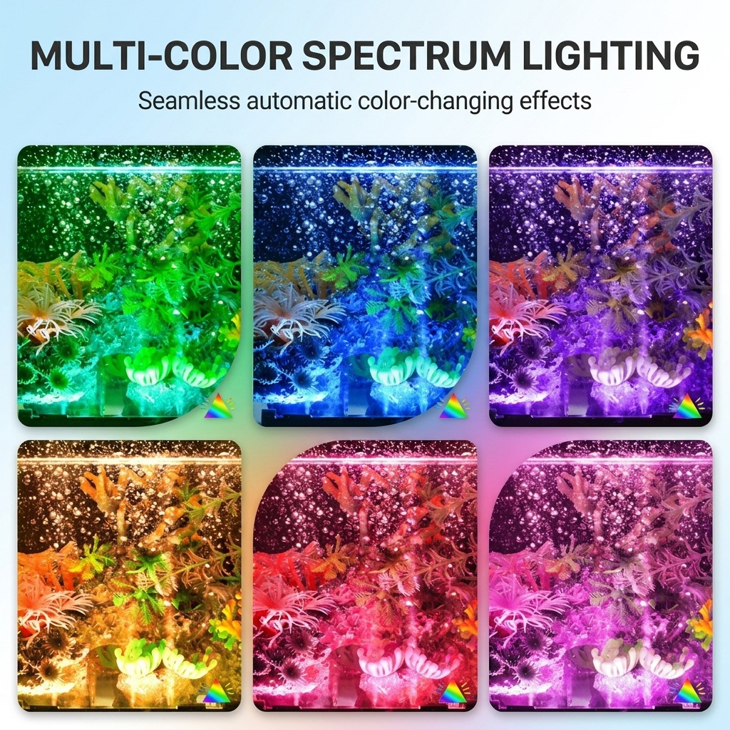 USB LED水槽エアバブルライト自動RGB変色魚タンクエア - Aquarium Lily Pipe のレビューと価格