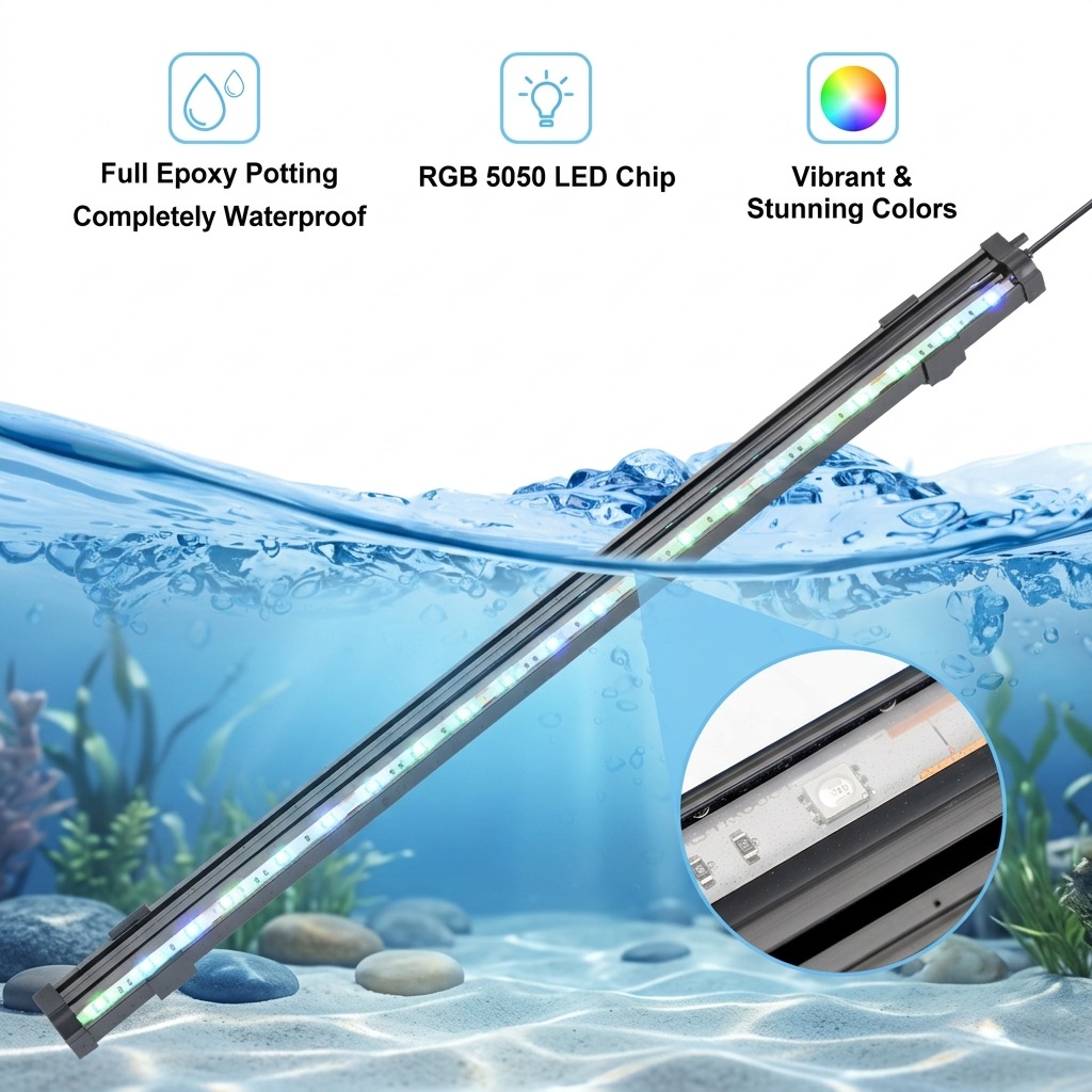 USB LED水槽エアバブルライト自動RGB変色魚タンクエア - Aquarium Lily Pipe のレビューと価格