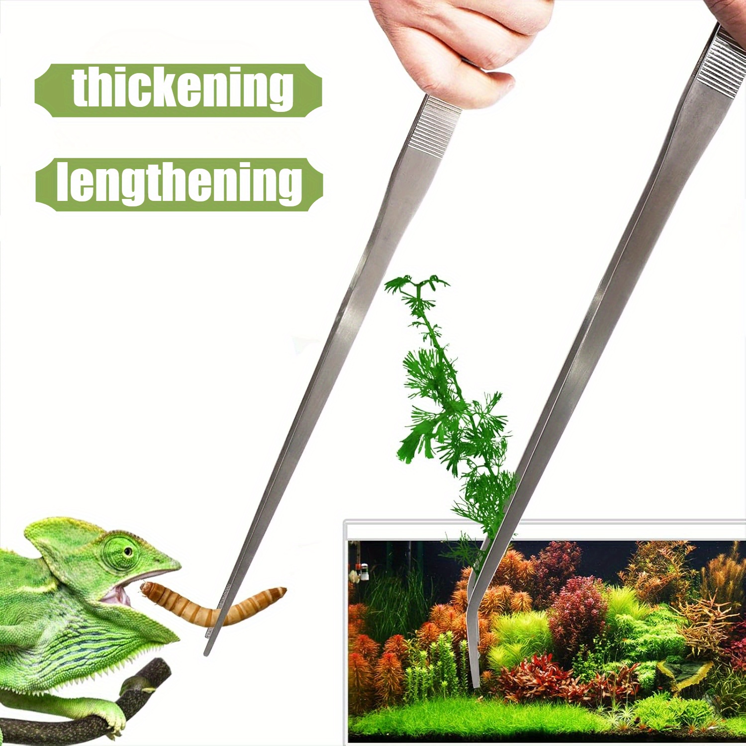 2個入りステンレス製ピンセット、耐久性に優れたデザイン、盆栽 - Planted Aquarium Maintenance Kit のレビューと価格