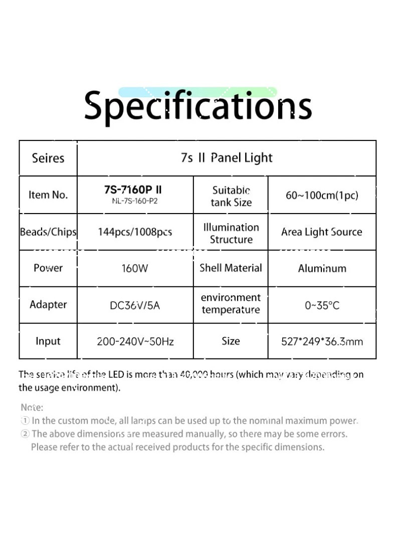 水槽用LEDライト 160W RGB フルスペクトル WIF - Aquarium Plant Light のレビューと価格